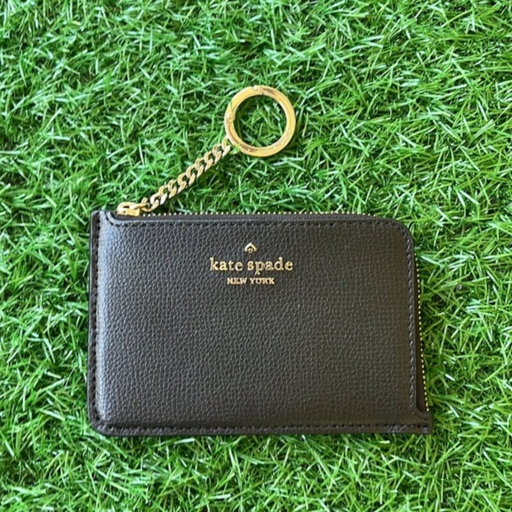 Kate Spade Darcy Medium L-Zip Card Holder Black - Picture 1 of 16